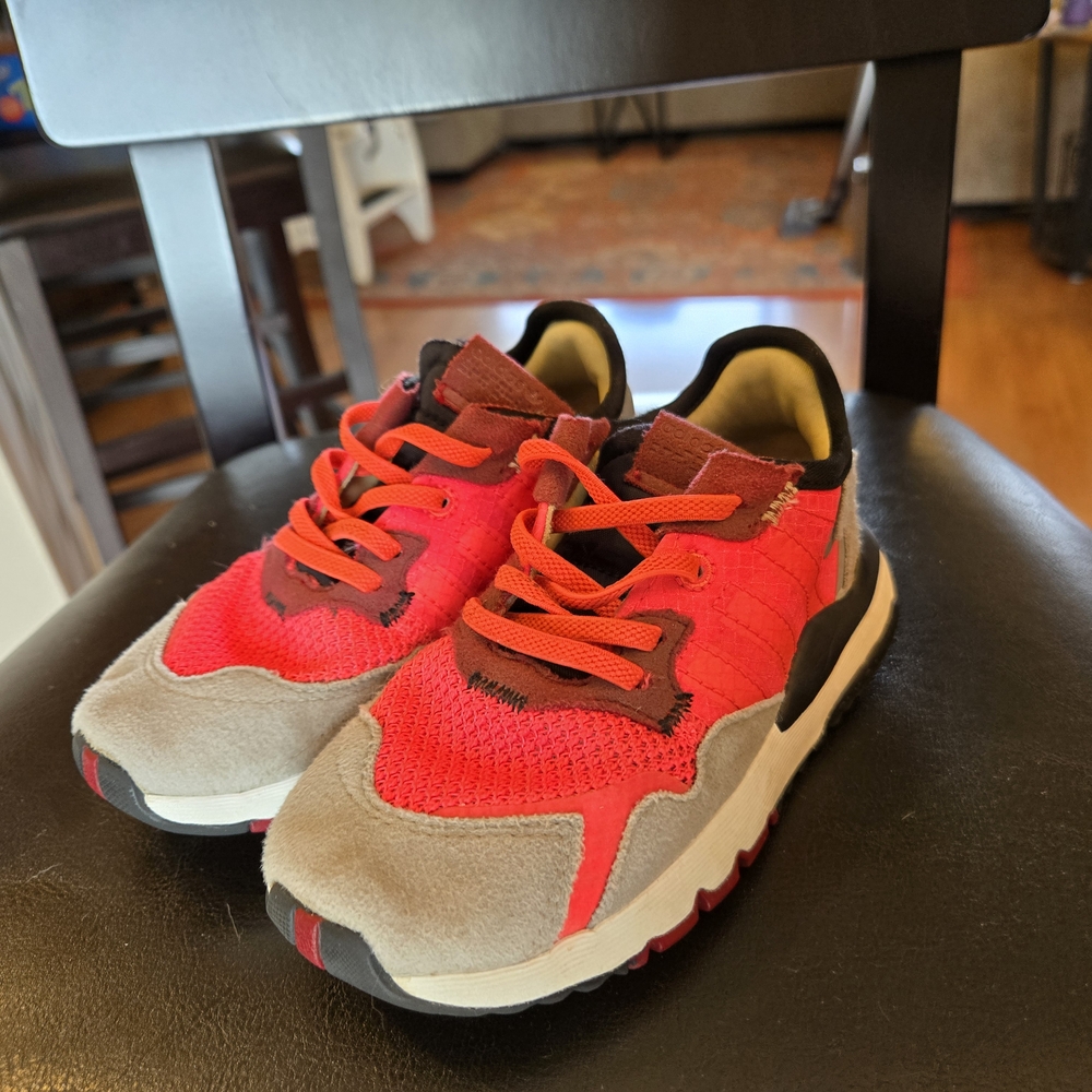 Kids Red and Gray Sneakers